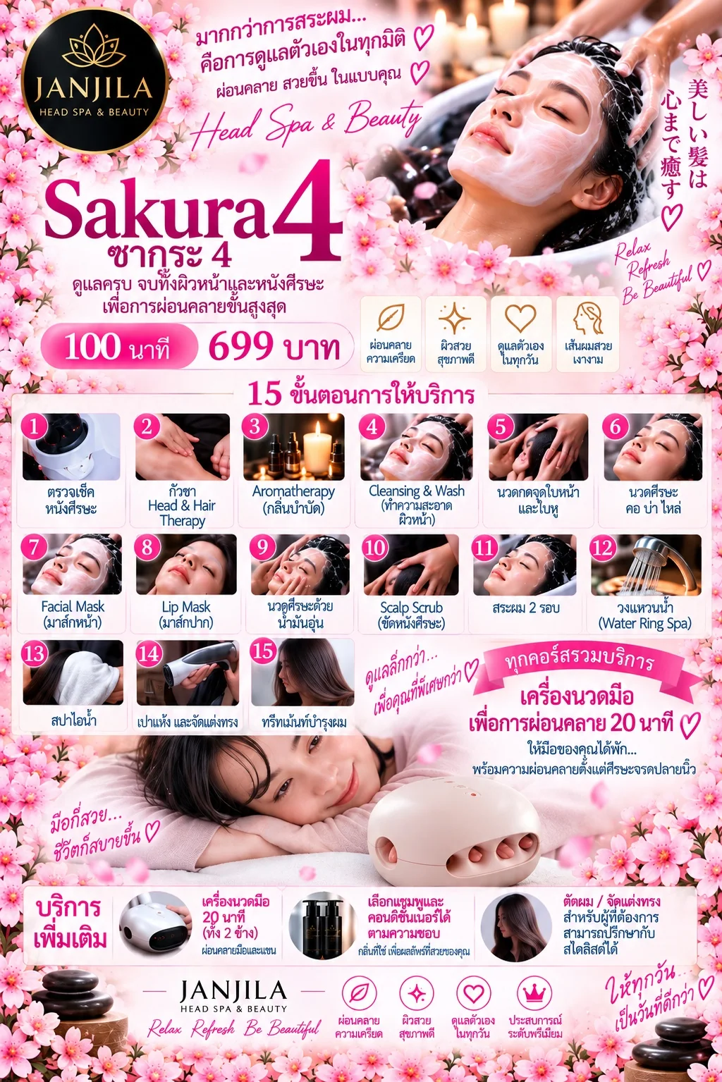 Sakura 4 Head Spa treatment poster